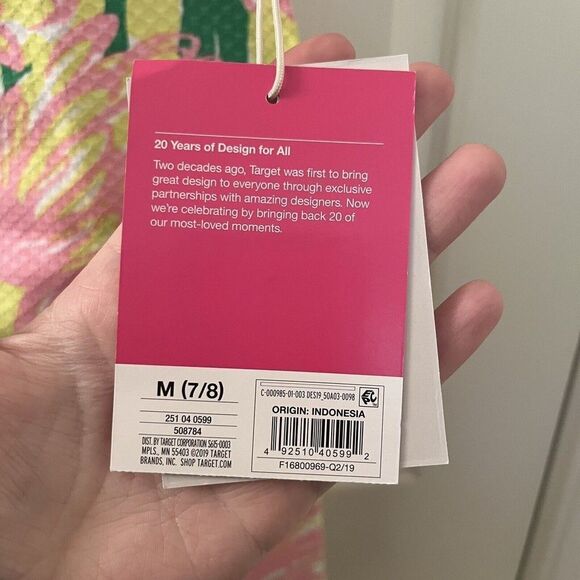 Lilly Pulitzer for Target Flamingo Fan Dance Shift Dress Girls Size M 7-8 NWT - Picture 7 of 12